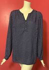 Laundry by Shelli Segal Blouse Top Roll Tab Long Sleeve Buttons EUC! JR32