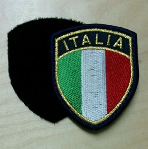 Patch Toppa Stemma Ricamato Scudetto Italia ORO cm 6cm X7,5cm Con STRAPPO cucito - Foto 1 di 1