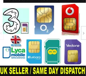 Three SIM Card 4G PAYG Nano / Micro / Standard TRIO Pay As You Go 3 Combi SIM UK - Picture 1 of 1