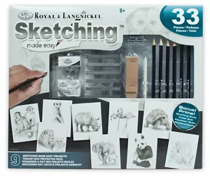 LEARN TO DRAW WILD ANIMALS ARTIST SKETCHING MADE EASY DRAWING SKETCH PENCILS SET - Picture 1 of 12