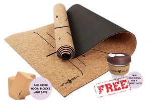 Super Light Cork TPE Travel Yoga Mat. Free Holding Strap. AU stock. - Picture 1 of 8