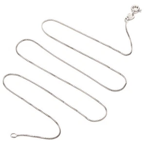 Solid .925 Sterling Silver .7mm Box Chain Necklace 12 - 36 inches! - Picture 1 of 7