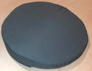 rundes Keilkissen 38 cm aus Memoryschaum angenehm weich grauer Baumwollbezug - Bild 1 von 1