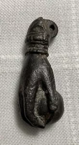 Antique Victorian Cast Iron "Hand of Fatima” Door Knocker -Lady's Hand w/ Ball - Picture 1 of 5