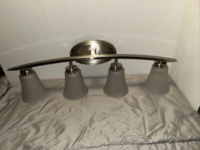 Allen + Roth Lyndsay 4-Light Nickel Transitional Vanity Light Bar - Image 1 of 4