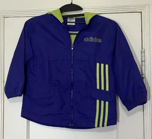 Adidas Purple/Lime Green Zip Up Youth Jacket Youth Size 5 - Picture 1 of 8