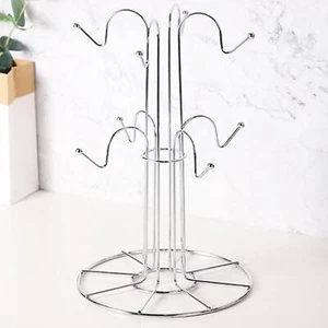Cup Drying Rack 8 Cup Hooks Dryer Bar Decor for Wine Glass Home Countertop - Picture 1 of 7