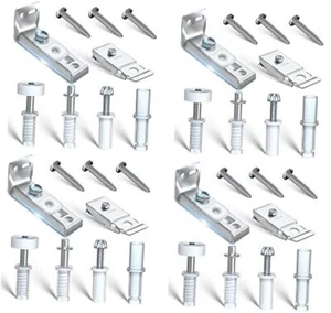Bifold Door Hardware Repair Kit - 4 Packs Bi-fold Sliding Closet 4 Pack Sliver - Picture 1 of 7