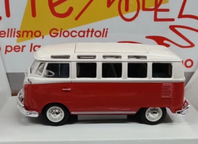 MAISTO  1/25 VOLKSWAGEN VAN SAMBA ROSSO  BIANCO - Immagine 1 di 2