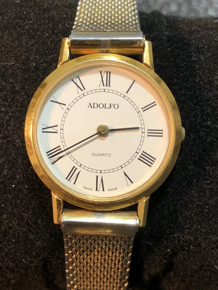 Reloj pulsera Adolfo suizo vintage para mujer chapado en oro para mujer reparación/piezas Foto 1 de 4