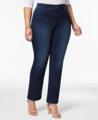 Charter Club Womens Ladies Blue Tummy Control Straight Leg Jeans Plus Size 26W - Image 1 of 2