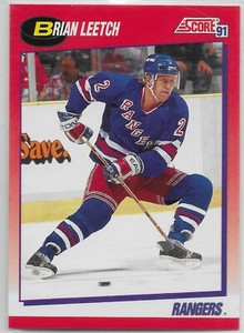 1991-92 Score Canadian Bilingual #5 Brian Leetch New York Rangers HOF