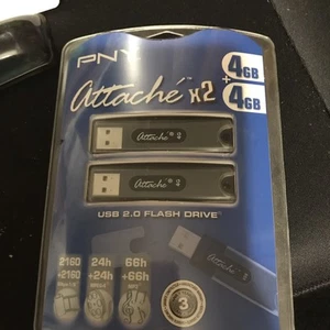 Brand new PNY 2 X 4 GB USB sticks USB 2.0 FLASH DRIVE - Photo 1/3