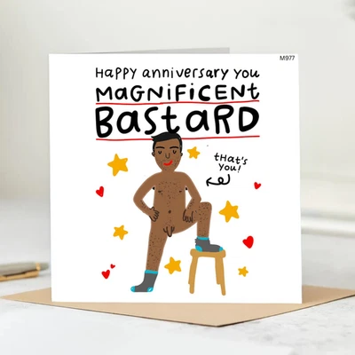 Happy Anniversary You Magnificent Bastard — смешная юбилейная карточка — 6x6 - Изображение 1 из 2