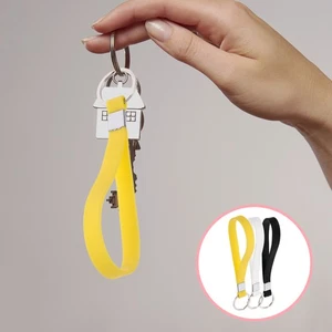 Silicone Key Ring Strap 6Pcs Wrist Lanyard Keychain Mixed Color Set - Foto 1 di 12