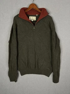 Barbour Nelson Essential wool Half Zip Sweater Men's Size XXL Seaweed - Picture 1 of 10