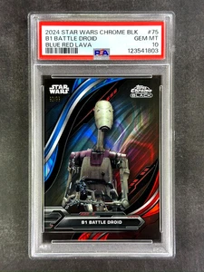2024 Topps Chrome Black Star Wars #75 B1 Battle Droid Blue Red Lava /99 PSA 10 - Picture 1 of 2