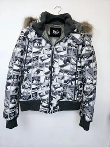 Authentic D&G Dolce&Gabbana Mens Padded Jacket With Real Fox Fur Trim Size 48 - Imagen 1 de 13