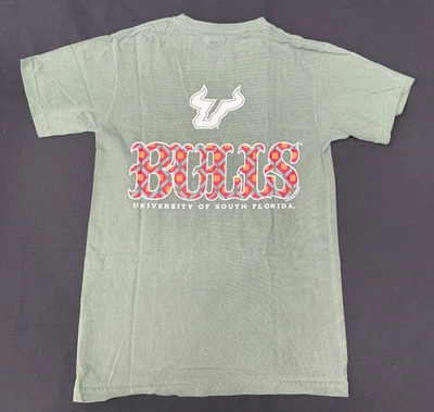 UNIVERSITY OF SOUTH FLORIDA BULLS Island Print- T Shirt SMALL B40 - Image 1 of 4
