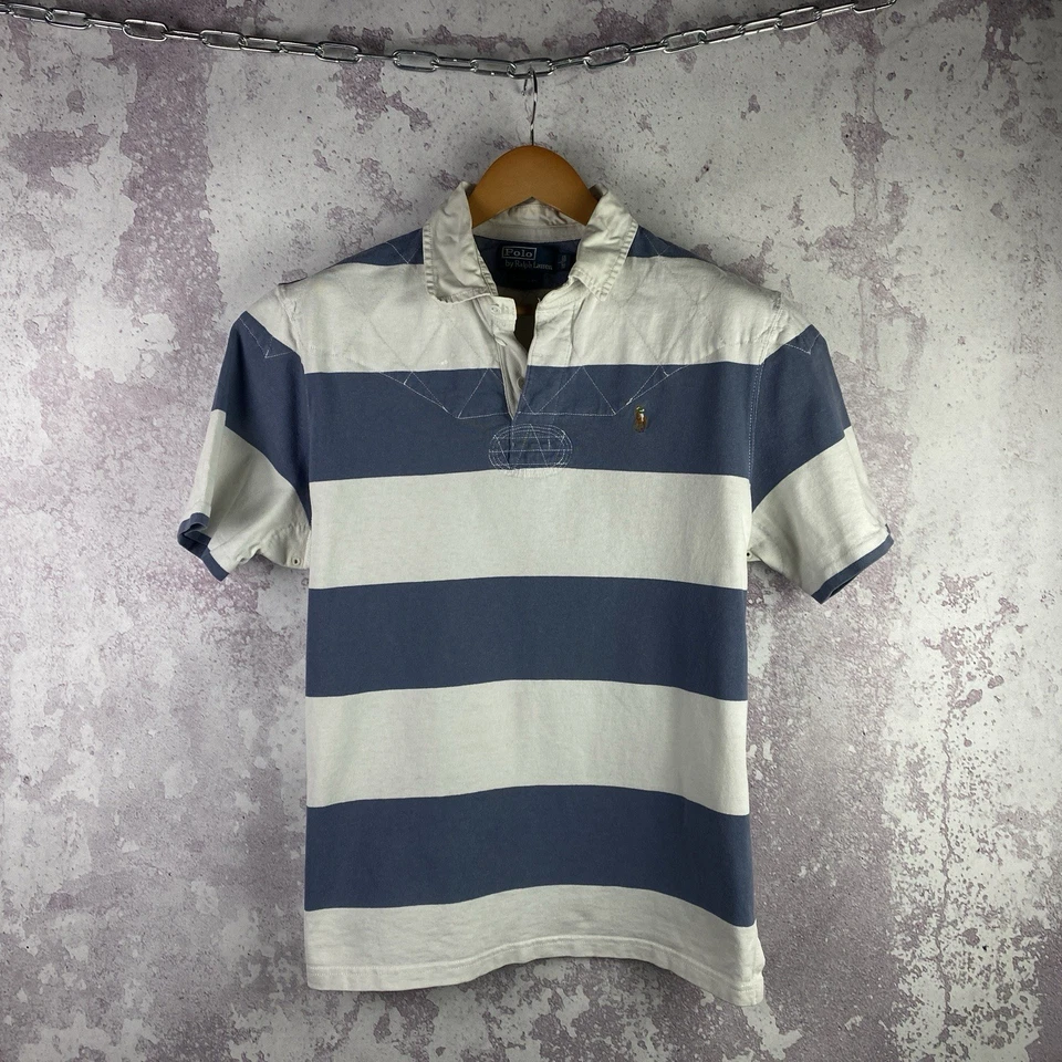 Vintage Polo Ralph Lauren Polo Shirt Mens Big Logo Y2K Striped Classic Size L - Image 1 of 4