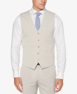 Perry Ellis Men's Slim-Fit Vest Light Beige X LARGE - Picture 1 of 3