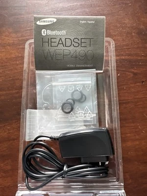 Samsung WEP490 Bluetooth Headset Accessories ONLY - Charger & Ear Gels - NEW - Image 1 of 4