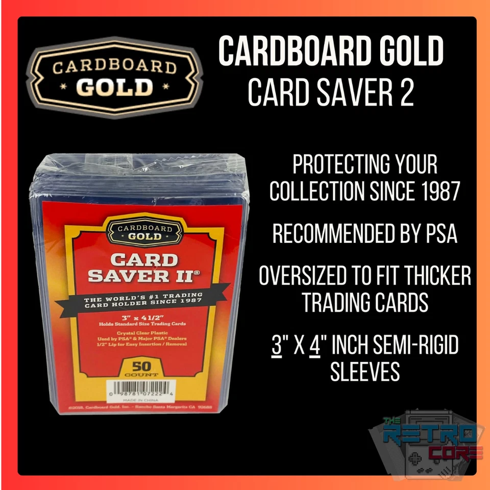 50 Card Saver 2 Holders by Cardboard Gold – PSA BGS Grading Submission Protector - Image 1 of 1