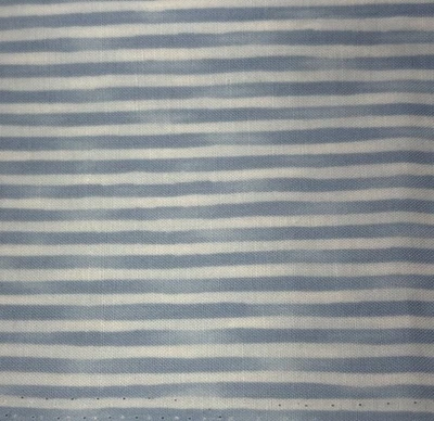 Blue & Blue Striped Cotton Fabric 10" x 42" Clothworks Sewing Crafts - Image 1 of 4