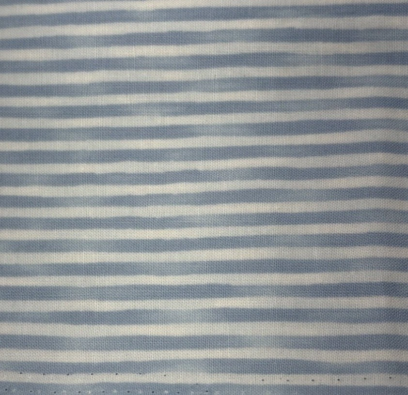 Blue & Blue Striped Cotton Fabric 10" x 42" Clothworks Sewing Crafts - Image 1 of 4