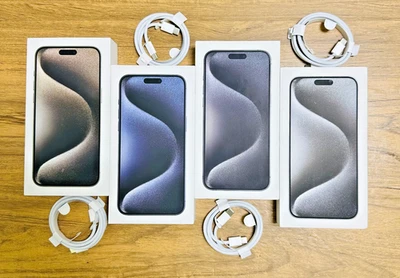 Apple iPhone 15 Pro OEM Box | All Colors | Manual + USB-C Cable Optional