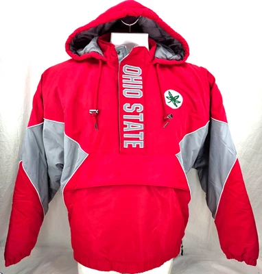 NUEVO Ohio State Buckeyes The Yard Rojo 1/2 Cremallera Capucha Chaqueta Pesada Abrigo Para Hombre L Foto 1 de 4