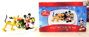 DEPT 56  MICKEY'S MERRY CHRISTMAS VILLAGE; MICKEY & PLUTO LOADING THE SLEIGH - Picture 1 of 1