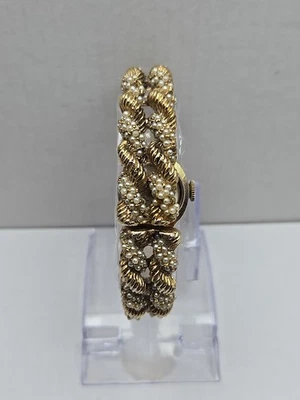 Винтажный Шеффилд искусственного жемчуга браслет часы новый аккумулятор швейцарский сделано ручной ветер - Изображение 1 из 4