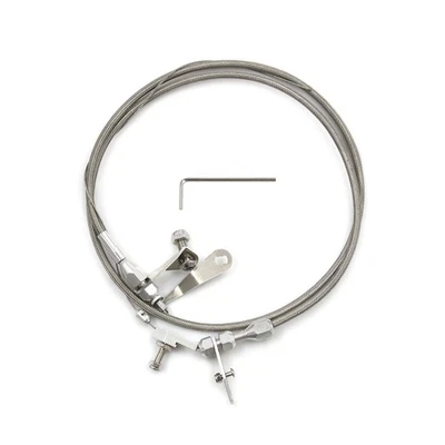 Stainless Braided Kick Down Cable Transmission Detent Fits For Ford C6 Trans C-6 - Image 1 of 4