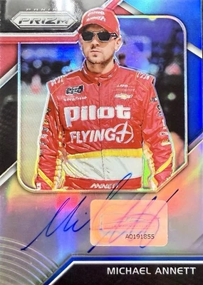 2018 Panini Prizm NASCAR Racing Red White & Blue Michael Annett AUTO #112/125 - Image 1 of 2
