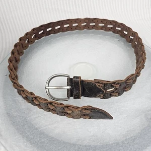 Cole Haan Mens Size 38 Brown Distressed Leather Conway Belt  - Picture 1 of 8