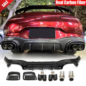 Real Carbon Rear Bumper Diffuser Lip Tips For Mercedes Benz GT50 GT53 2019-2023 - Bild 1 von 12