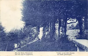 AL18-17C) CARTOLINA VERSI PRIMAVERA GIOVINEZZA ANIMATA RAGAZZA VG MONTEFALCO - Bild 1 von 2