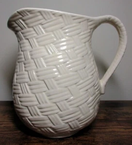 Geprägter Korbgeflecht Design KRUG, 2,5 Quart. ~ Farbe Creme/Elfenbein - Bild 1 von 4