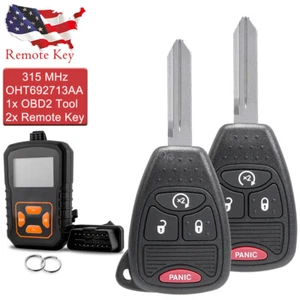 2 for 2007 - 2018 Jeep Wrangler Compass Patriot Remote Key Fob 4Btn OHT692713AA - Picture 1 of 6