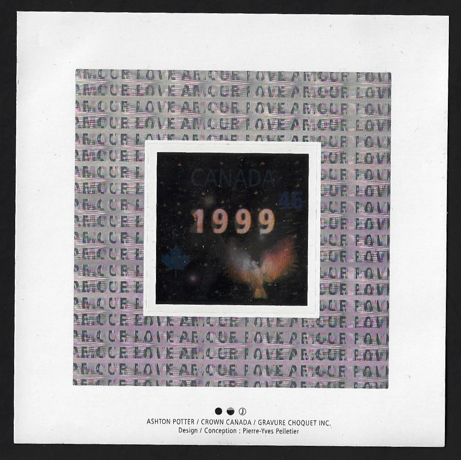 Canada — Souvenir sheet — Millennium Issue (Dove '' Hologram'') #1812i — MNH - Image 1 of 1