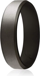 Silicone Rubber Wedding Ring for Men, Comfort Fit, Men'S Wedding Band, Breath... - Picture 1 of 1