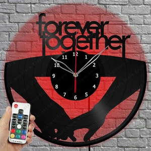 Reloj de Vinilo LED Juntos Luz Forever Disco de Vinilo Reloj de Pared Decoración del Hogar 2099 - Imagen 1 de 11