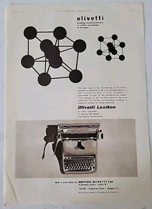 1954 Berkley Olivetti Lexikon Schreibmaschine Vintage Anzeige - Bild 1 von 1
