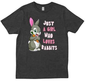 Camiseta Just A Girl Who Loves Rabbits Bunnies Lindo Conejo Regalo Amante del Conejo - Imagen 1 de 8