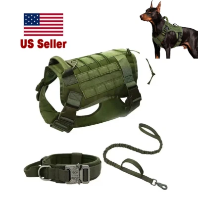 Tactical Dog Harness with Handle for Large Dogs Adjustable Military Dog Vest US - Image 1 of 4