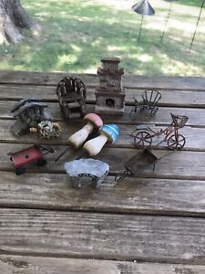 Fairy Garden Bridge And Assortment figurines lot 10