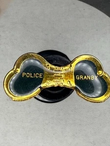 Police Grandby Massachusetts Handcuff Lapel Pin Tie Tac - Picture 1 of 2