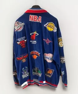 Vintage Herren NBA Unique Team Sports Gen Logo Ultimate Fan Jacke Full Zip blau XL - Bild 1 von 4