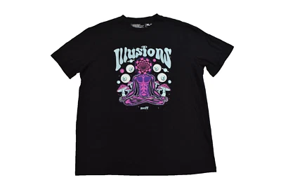 Camisa Neff Para Hombres Illusiones Alienígenas Setas Meditación Gráfica Negra Nueva con Etiquetas XL Foto 1 de 4